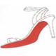 Louboutin claims Pantone 18 1663TP on high-heeled shoes.